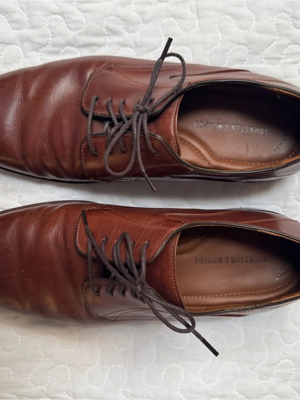 Johnston & Murphy Men’s Cognac Brown Leather Oxford Dress Shoes